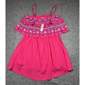 Ariat Women's Small Malena Spaghetti Strap Summer Dress Pink Peacock Western